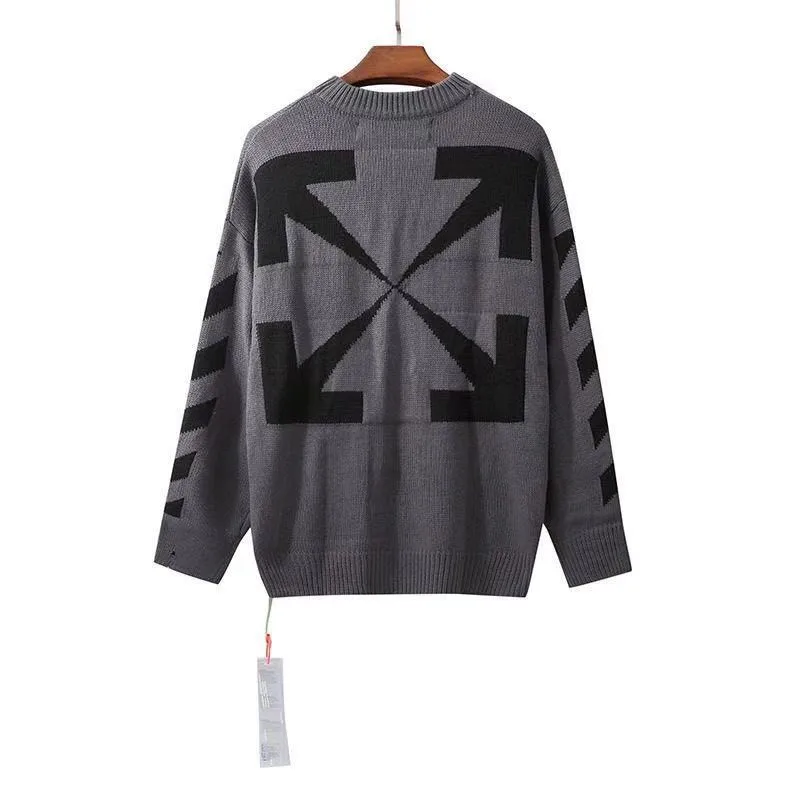 

2020 new style OW autumn and winter arrow fashion trend loose pullover men and women the same couple top pullover19SS