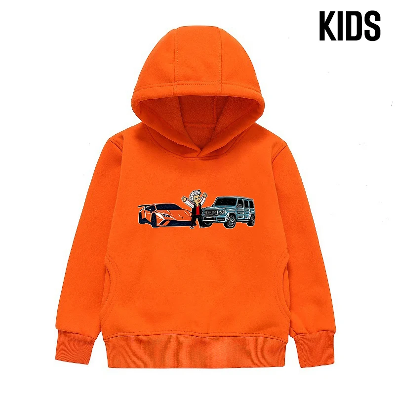 

Kid's Merch A4 Gelik & Lamba Hoodie Spring Autumn Children Thicked Print Hooded Sweatshirts Casual Family Clothes Pullover Tops