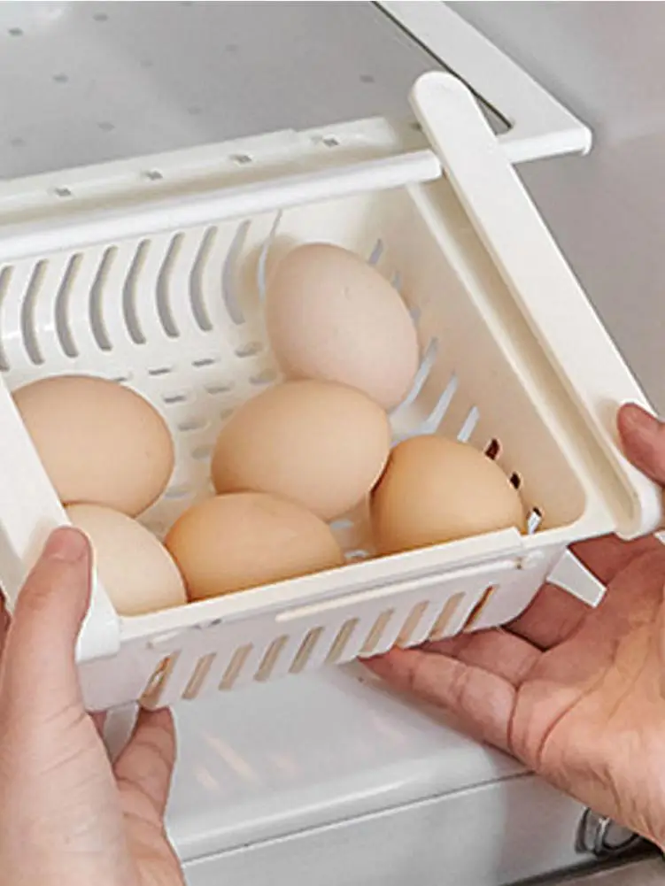 Ящик для хранения корзина холодильника пластиковый контейнер еды выдвижной