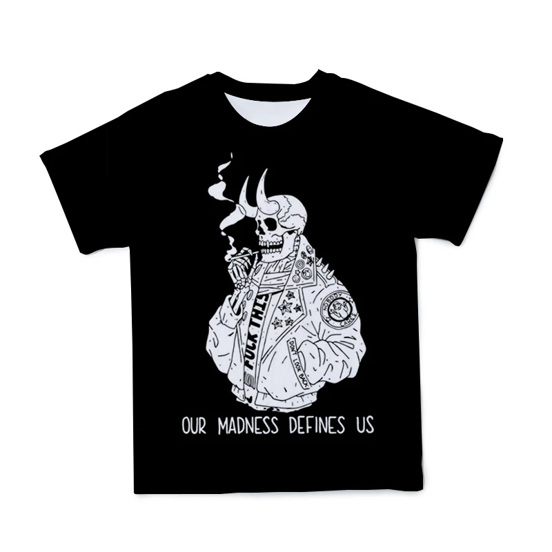

2021 Personalized 3D Printing Cool Skull Men's T-shirt Fun Simple Men's and Women's T-shirt Breathable Casual T-shirt 110-6XL