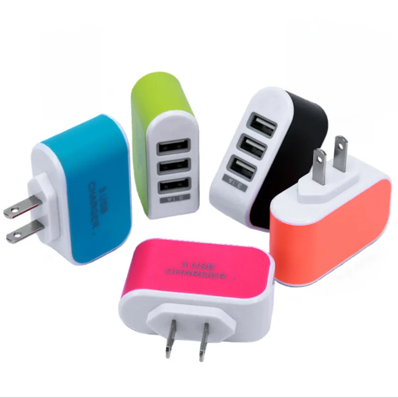 Настенное зарядное устройство с 3-мя USB-портами 110-220 В | Электроника