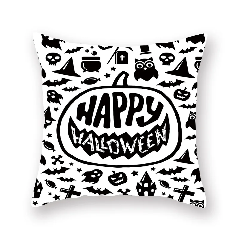 Минималистичная черно белая наволочка для подушки на Хэллоуин украшение дома из