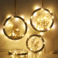 new year christmas wooden luminous pendant pendant hanging on christmas tree ornaments for santa claus christmas decorations