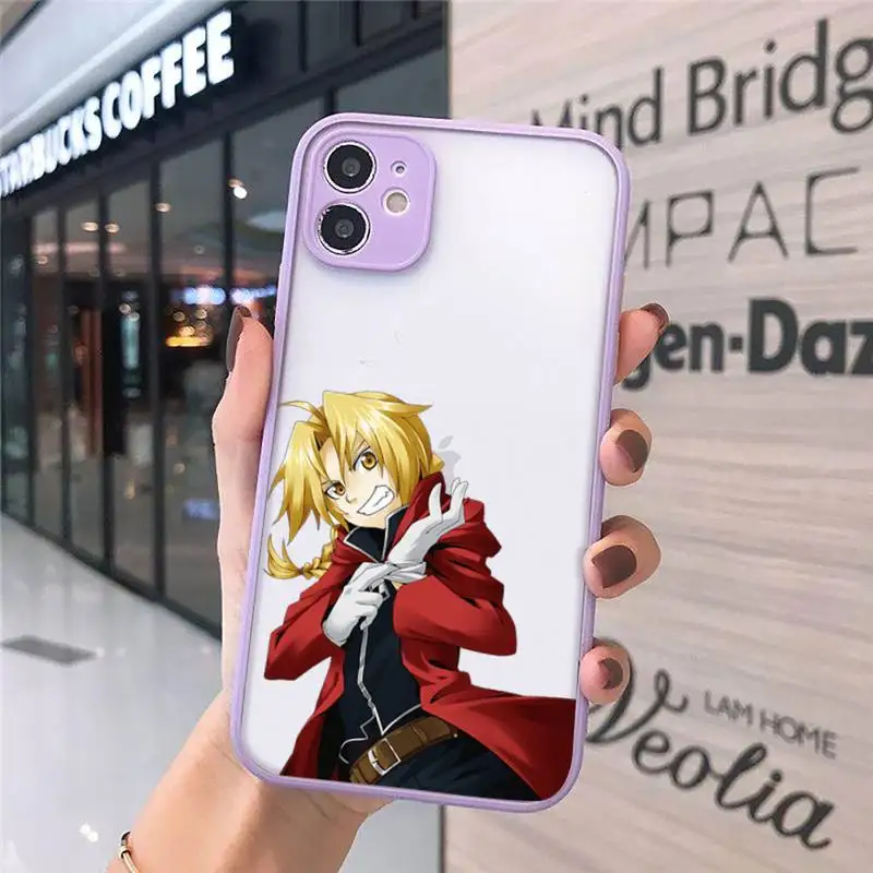 

Fullmetal Alchemist Edward Elric Phone Cases matte transparent For iphone 7 8 11 12 plus mini x xs xr pro max cover