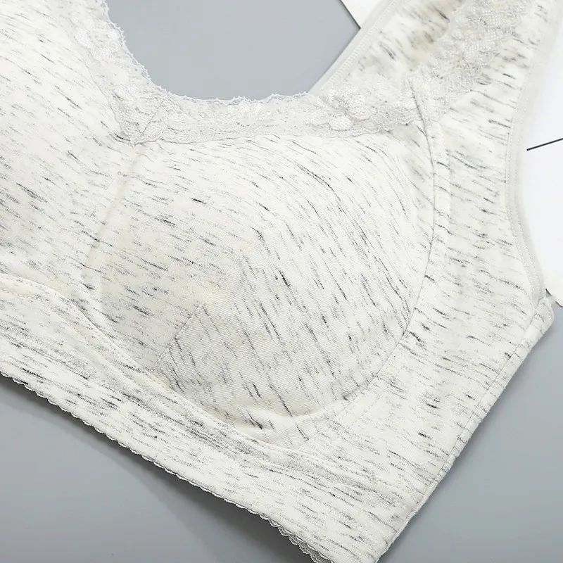 Женский хлопковый бюстгальтер без косточек Roseheart розовый серый Регулируемый