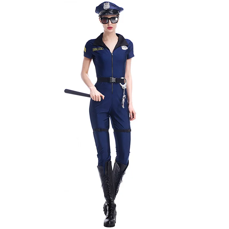 Женский сексуальный комбинезон с глубоким v образным вырезом полицейский для