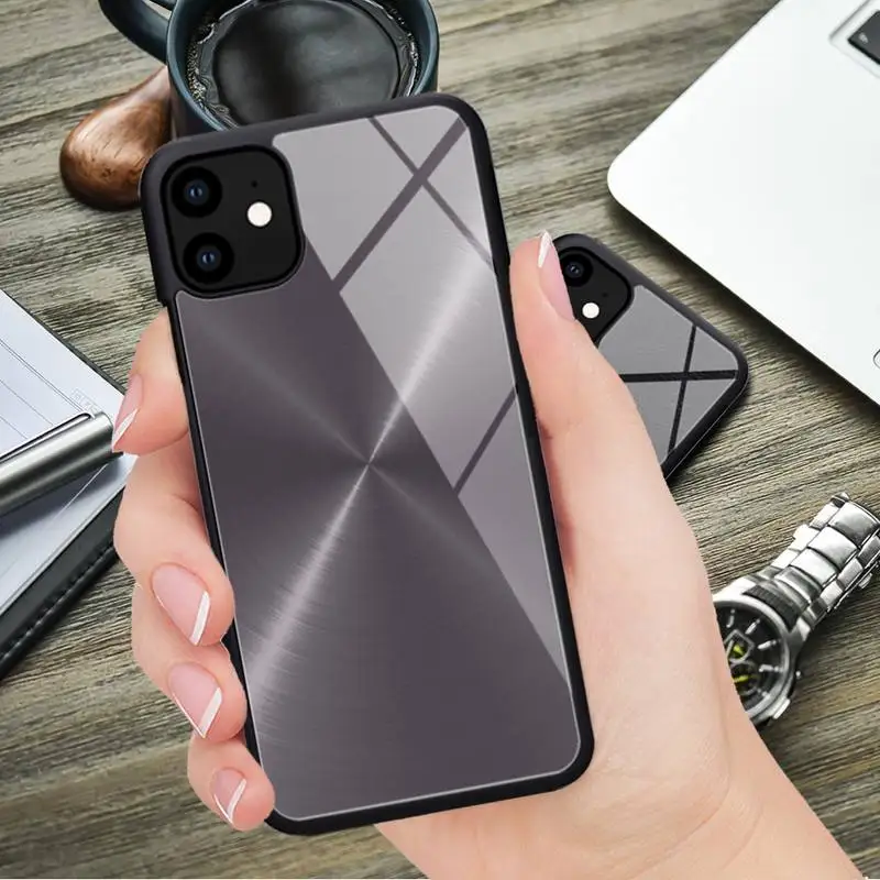 Тёмный матовый металлический чехол для телефона резиновый iphone 11 12 Pro Max XS 8 7 6 6S Plus X