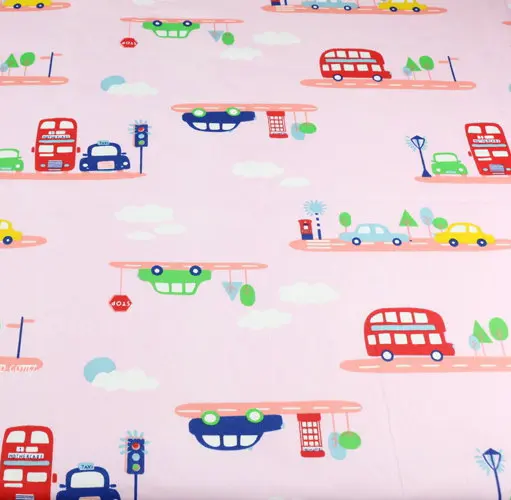 Автомобиль светофора мультфильм печать шаблон 100% хлопок Одеяло Ткань DIY
