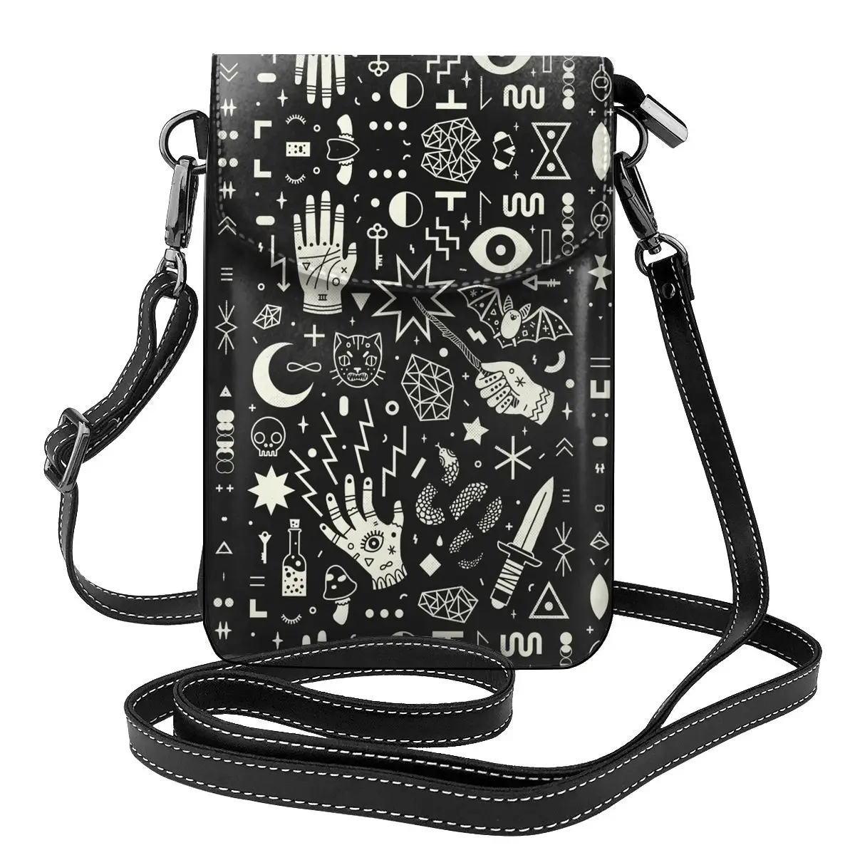 

Witchcraft Halloween Shoulder Bag Weird Cat Stylish Leather Travel Women Bags Female Bulk Purse