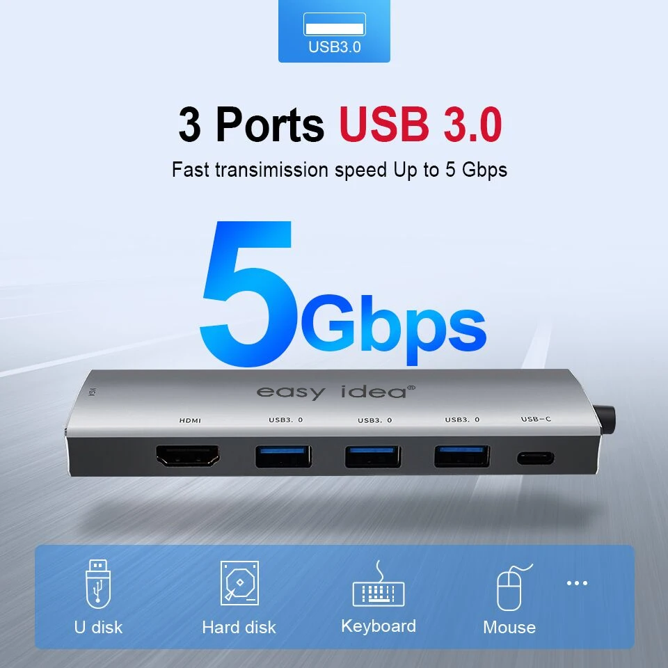 OTG USB концентратор 3 0 C HDMI порта разветвитель Мульти Тип хаб VGA Адаптер док станция