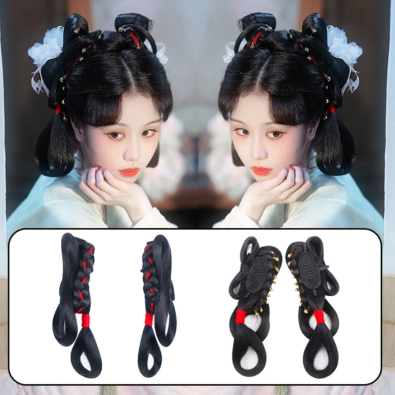 

Black Cute Hair Accessories Kawaii For Women Girls Classic Cosplay Headdress Hanfu Bell Headwear Chinese Ancient Maid Princess