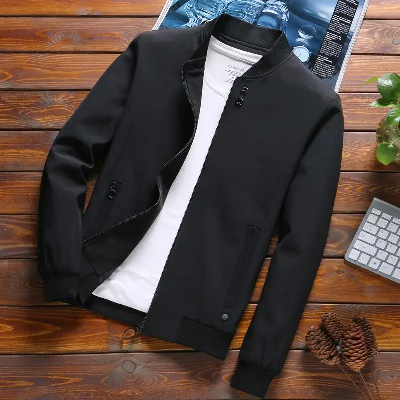 

Cazadora Informal Para Hombre, newest De Otoo, Color Liso, with Cremallera, Chaqueta De Verano Chaqueta FIna Para Hombre