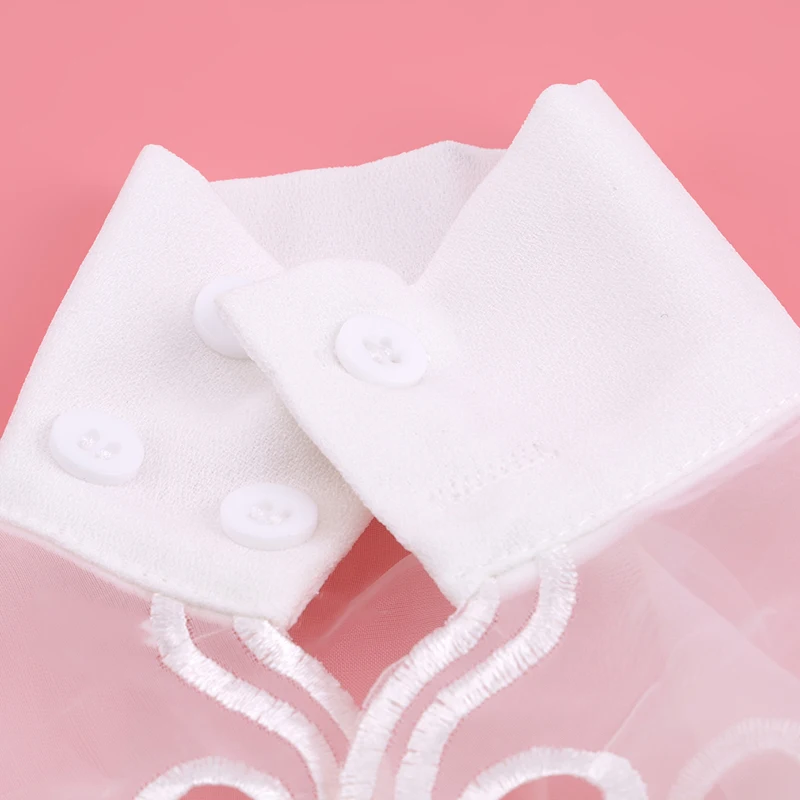 Поддельные манжеты шифон белый цветочный кружева плиссированные с рюшами Ложные