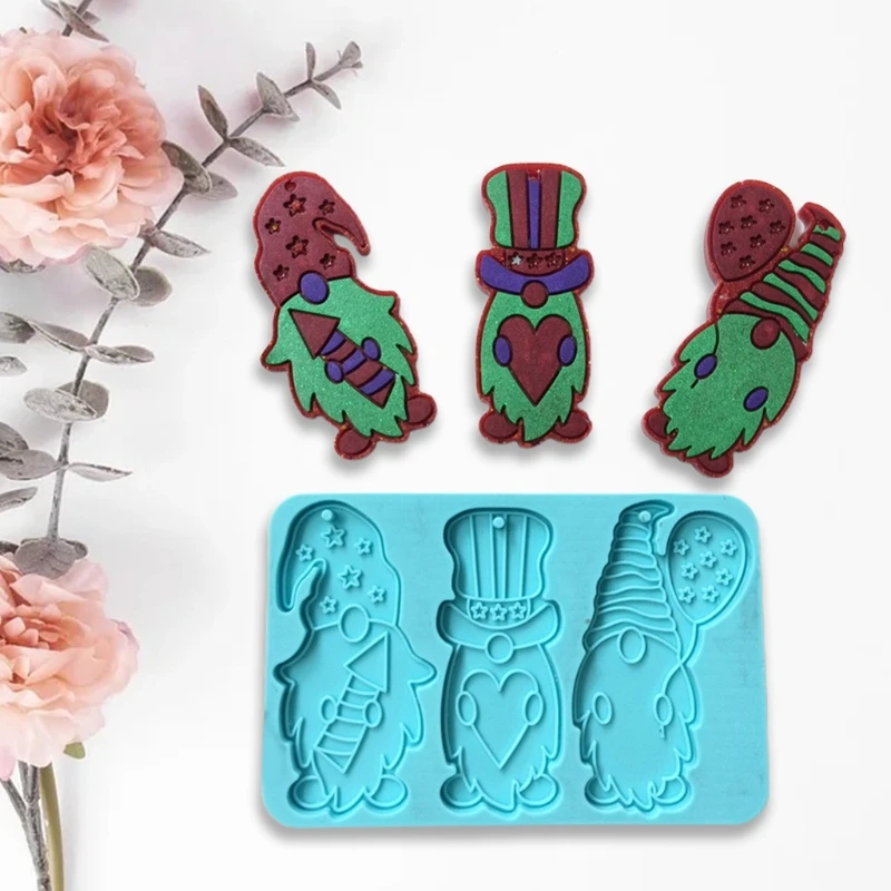 

Gnome Keychain Epoxy Resin Mold Jewelry Pendants Silicone Mould DIY Crafts Ornaments Decorations Casting Tools