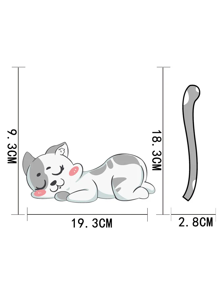 

ZTTZDY Interesting Car Rear Window Sticker Sleeping Cat little Animals Decoration YJ3-0089