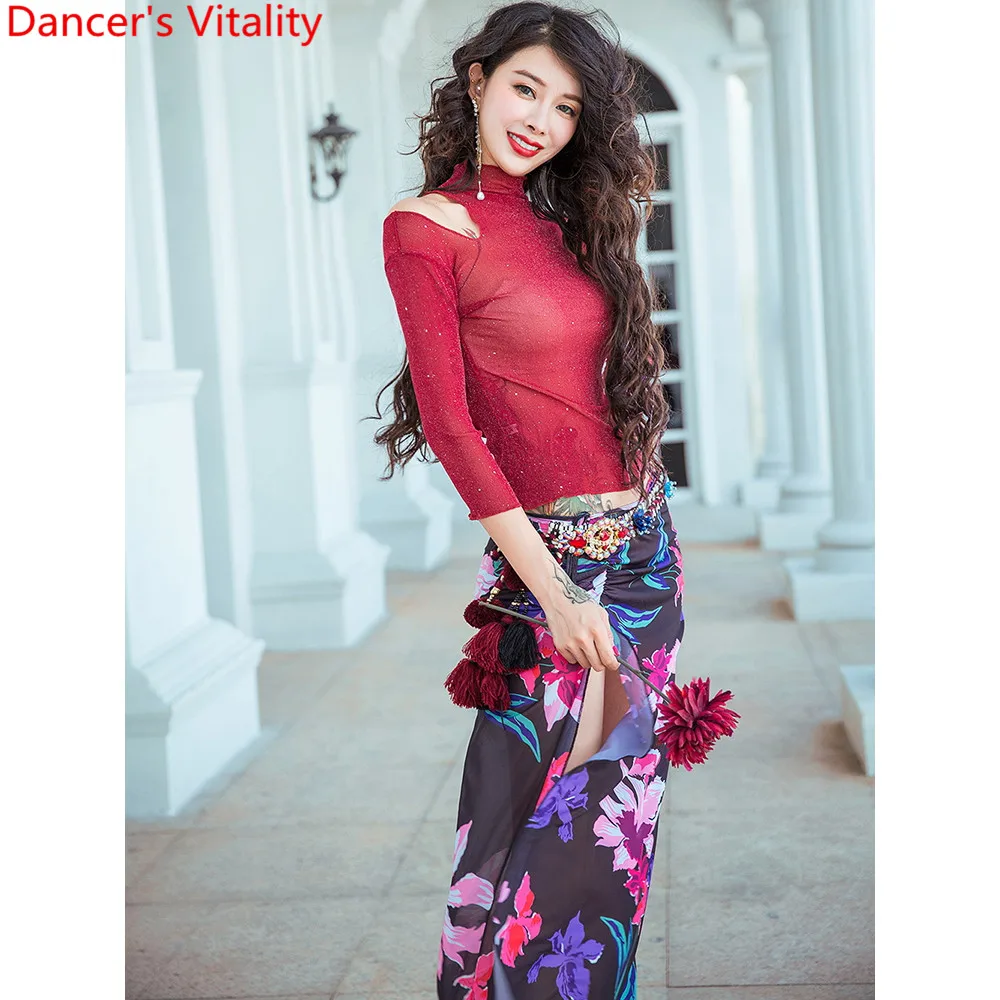 Одежда для танца живота новая приталенная юбка с принтом элегантный костюм