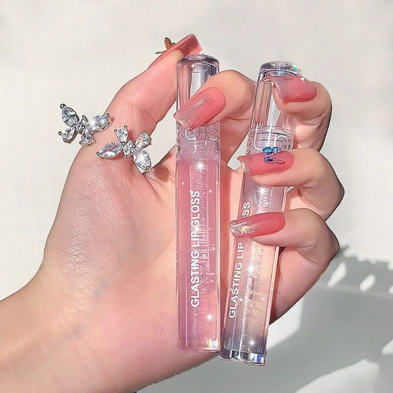 

Lip Gloss water mirror, transparent glass, oil, waterproof liquid, cosmetics, 4 colors,