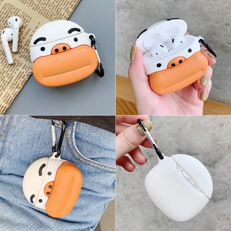 Милый мультяшный чехол для наушников Apple Airpods 1 2, силиконовая мягкая защитная крышка, чехол s, аксессуары для Airpods shell