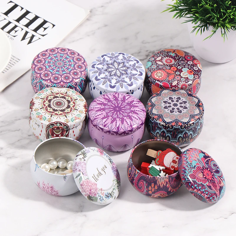 8 Styles Drum-shaped Candy Cookie Box Festive Party Supplies Rose Tea Pot Tin Small Fresh Home Garden Personality | Дом и сад