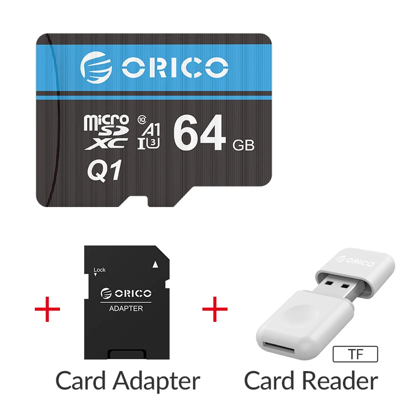 MSQ1-64GB-CRS12 ORICO Micro sd карта, карта памяти Micro sd 256 ГБ 128 Гб 64 Гб оперативной памяти, 32 Гб встроенной памяти, 80 МБ/с. Мини TF Micro sd карты Class10 флеш-карты памяти tf-карты до 32 Гб - Емкость: MSQ1-64GB-CRS12