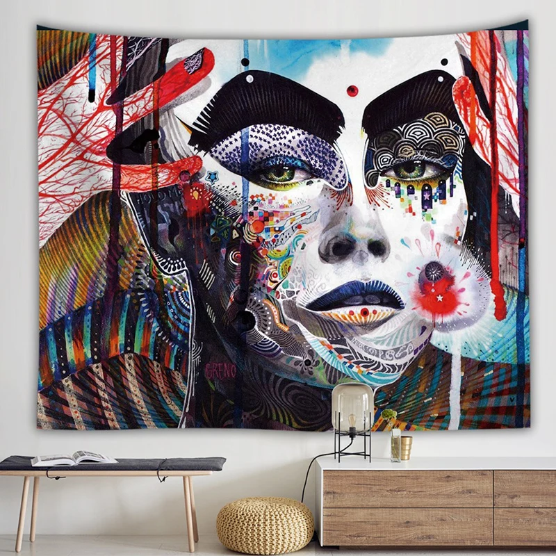 Настенный гобелен в стиле хиппи с абстрактными храмами современный макраме таро Психоделическое