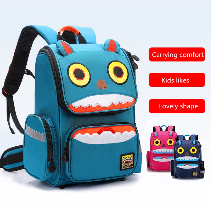Школьный ранец Kdis для мальчиков и девочек 1 - 3 - 4 - 6 классов, рюкзак с мультяшным рисунком для защиты позвоночника 6-12 лет