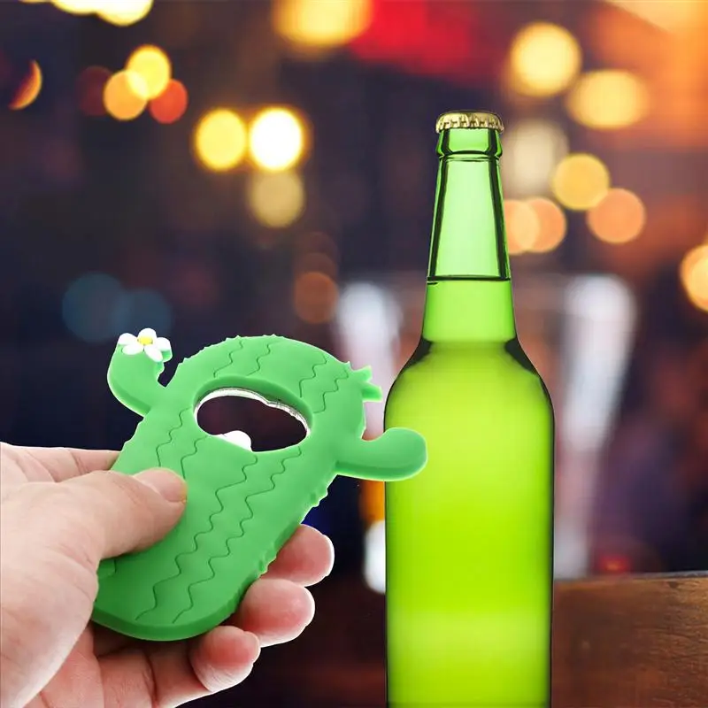 

2pcs Bottle Opener Portable Cactus Wine Opener Cap Opener Remover for Party Home