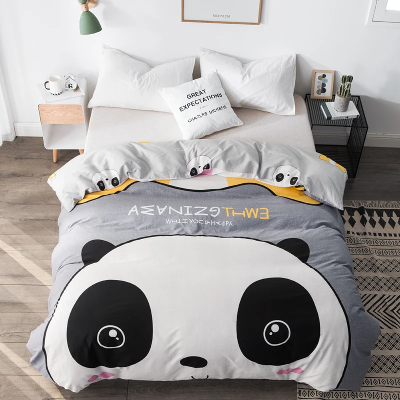 Panda Only 1pc 100% Cotton Blanket Quilt cover for Kids and Adults Bedroom School Duvet Cover High Quality | Дом и сад