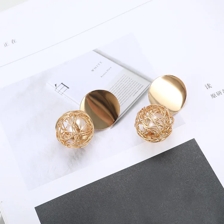 Золотые жемчужные серьги для женщин модные корейские драгоценности свадебной