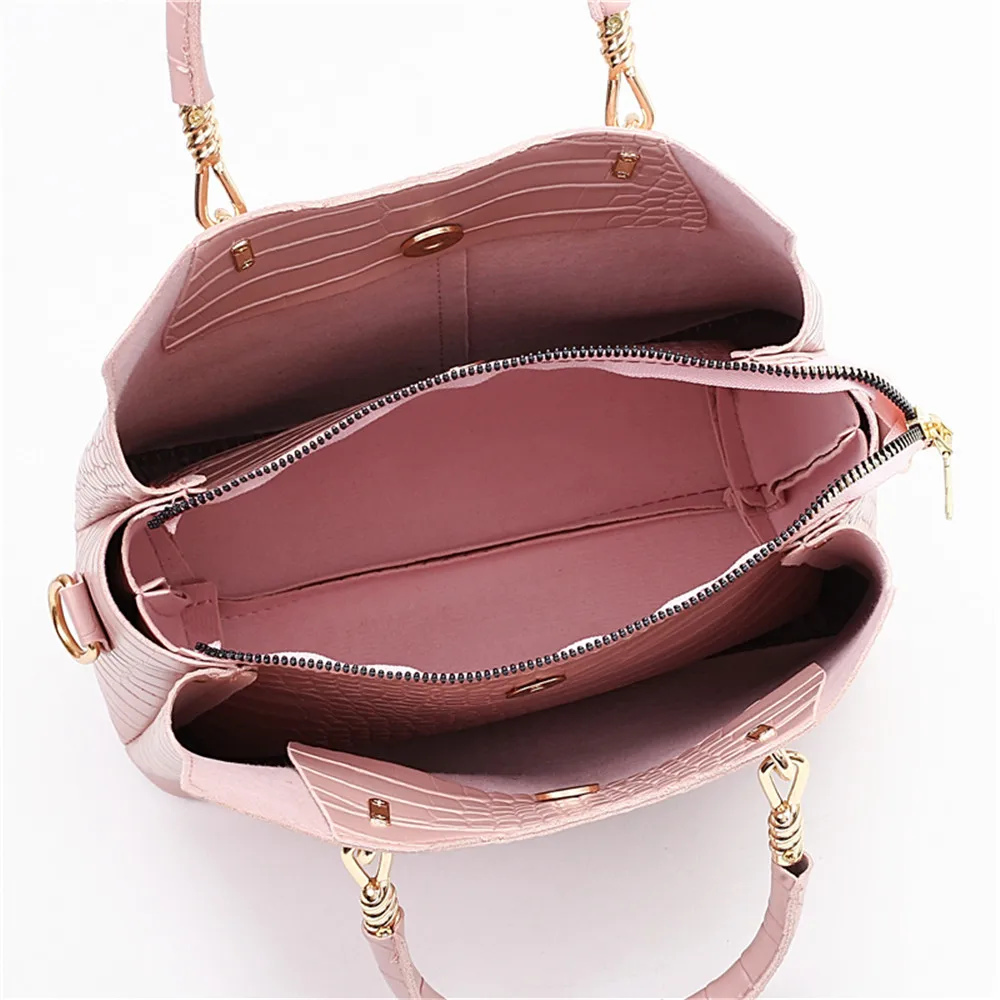 

Crossbody Bag Alligator 3-piece Set Composite Bag Designer High Quality PU Leather Women Handbag Ladies Fashion Small Shoulder