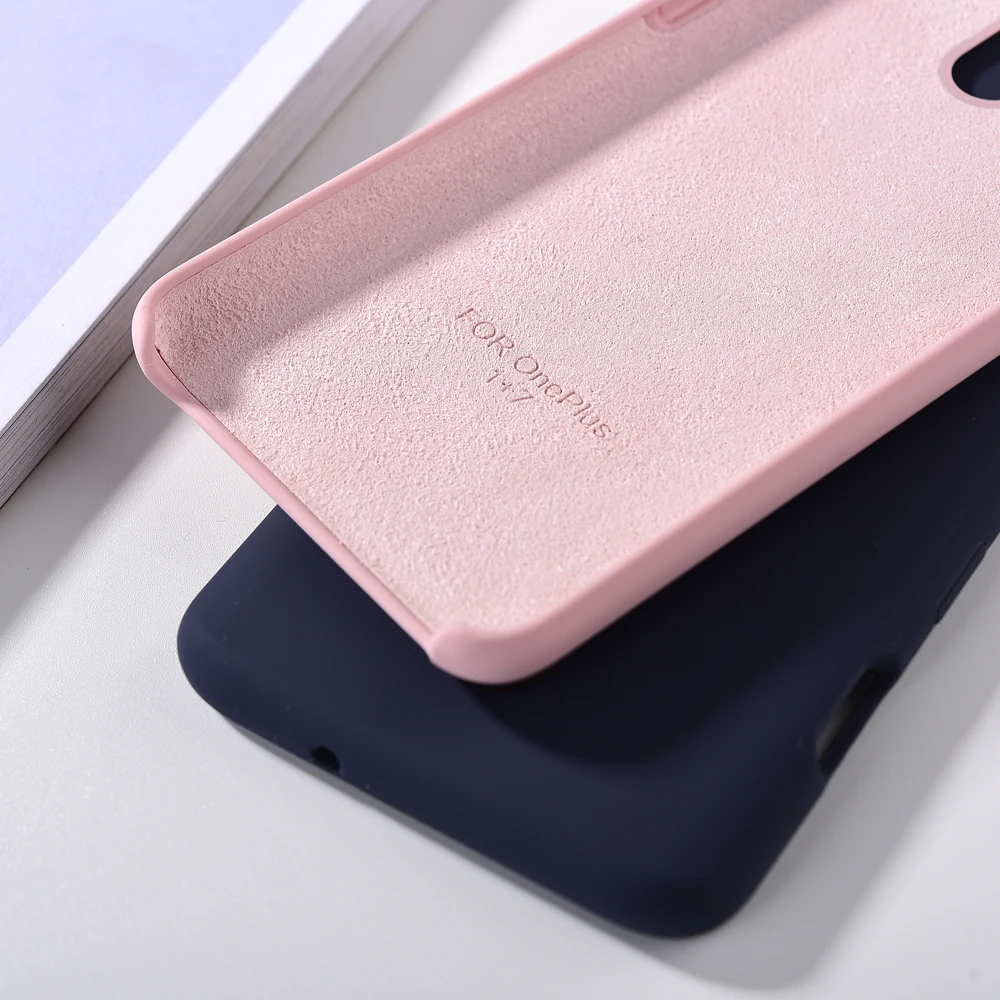 Оригинальный жидкий силиконовый чехол Oneplus 7/7 Pro Мягкий защитный шелковистый