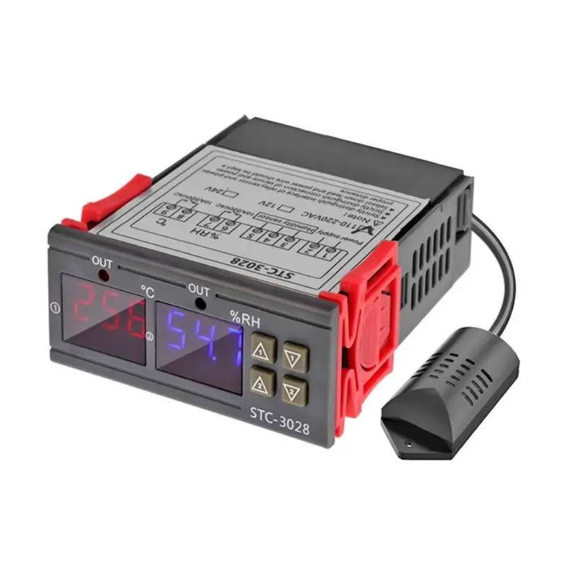 12V 24V 220V 10A STC-3028 цифровой Температура Измеритель Влажности Термостат ЖК-дисплей