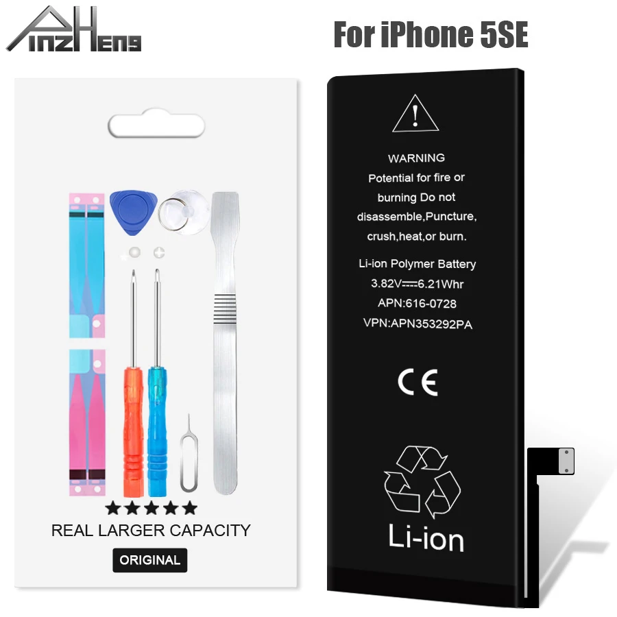 Новинка PINZHENG аккумулятор для мобильного телефона для iPhone SE аккумулятор 1624 мАч емкость Сменные Аккумуляторы для телефона
