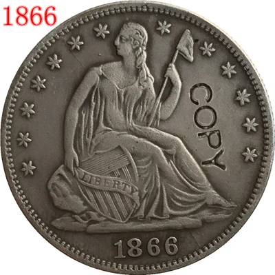 

США 1866 P,S Seed LIBERTY, наполовину копия долларов, монеты