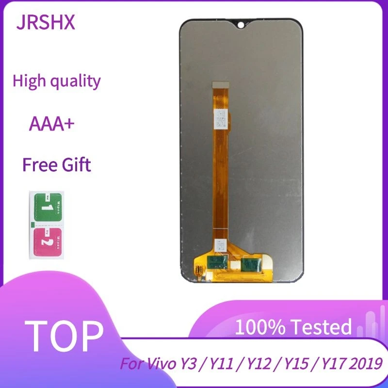

Черный 6,35 дюймовый ЖК-дисплей для Vivo Y3 / Y11 / Y12 / Y15 / Y17 2019, детали для замены с рамкой