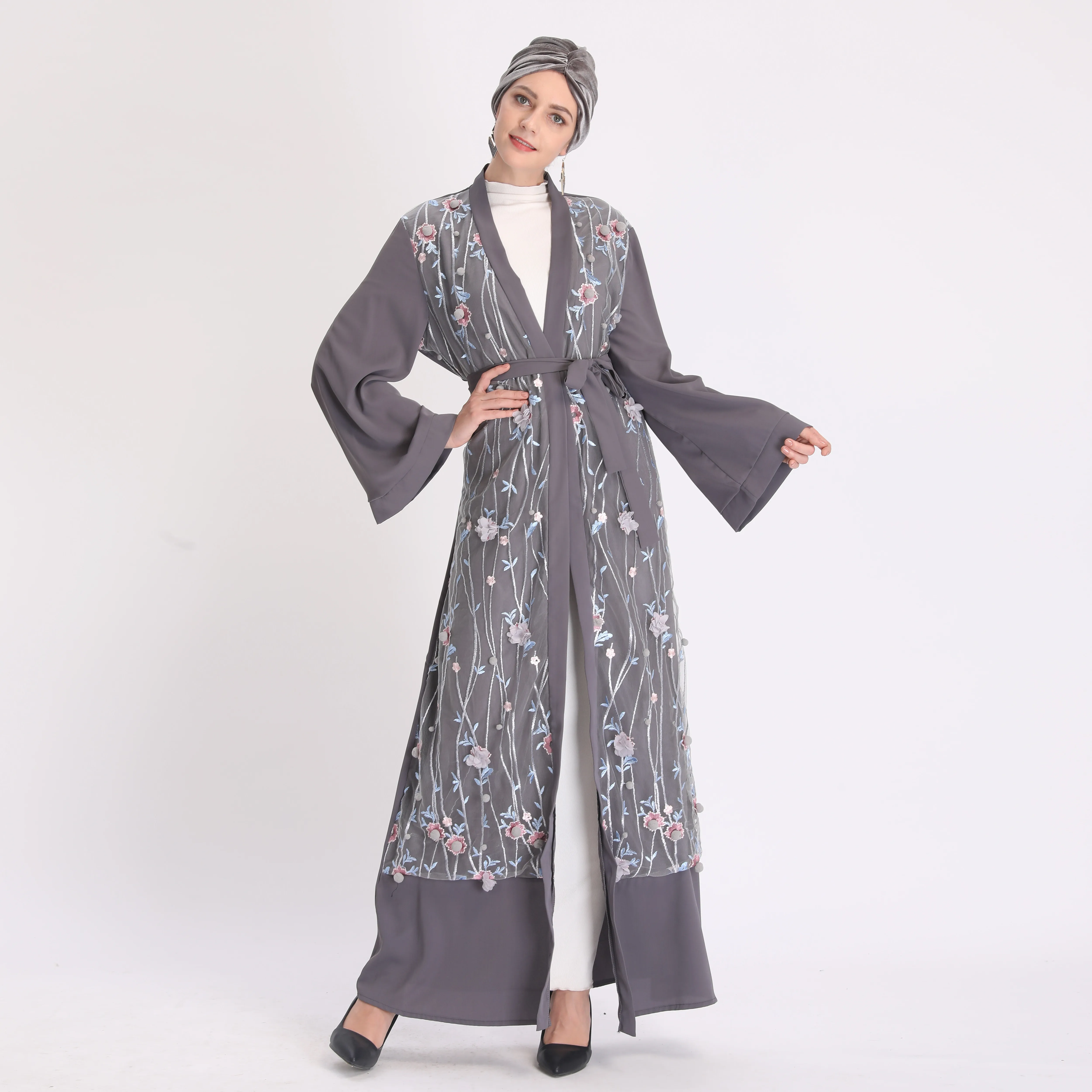 Мусульманское платье с вышивкой Abaya Mubarak Niqab кардиган кимоно длинное туника Jubah