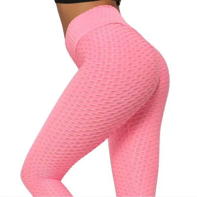 Pink Черные, белые женские леггинсы из полиэстера, длина по щиколотку, стандартные складывающиеся штаны, эластичные, сохраняющие стройность, пуш-ап, для фитнеса, женские леггинсы, новинка - Цвет: Pink