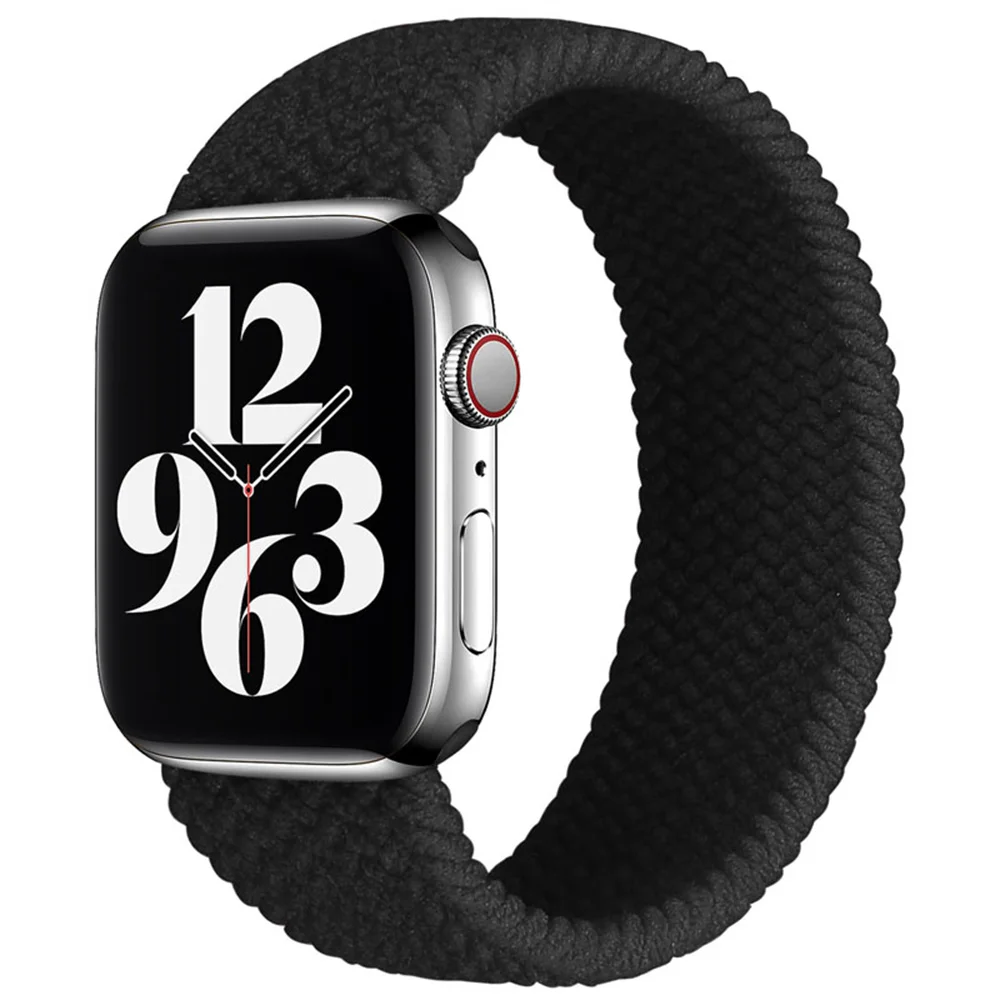 

Плетеный соло-ремешок для Apple Watch 40 мм 38 мм 44 мм 42 мм iWatch 3 4 5 SE, эластичный ремешок, браслет для iWatch серии 6 7