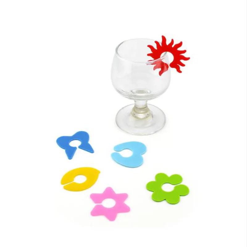 6 шт. силиконовый маркер для вечевечерние стакан вина талисманы напитков Бадди