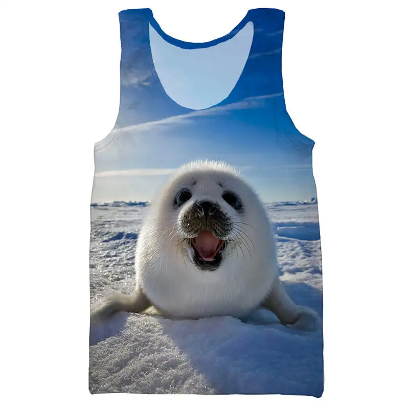 Топ на бретелях с 3D принтом животных для мужчин модный крутой летний топ и женщин
