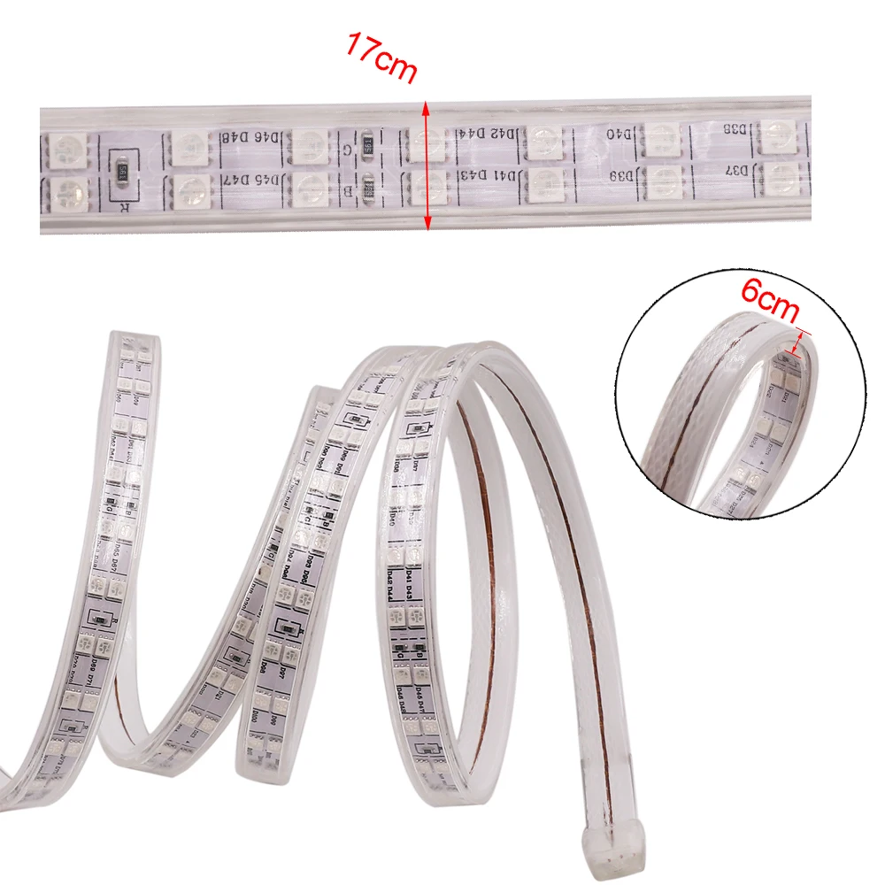 Лента светодиодная водонепроницаемая 220 В перем. Тока 120 светодиодов s/m 5050 RGB |