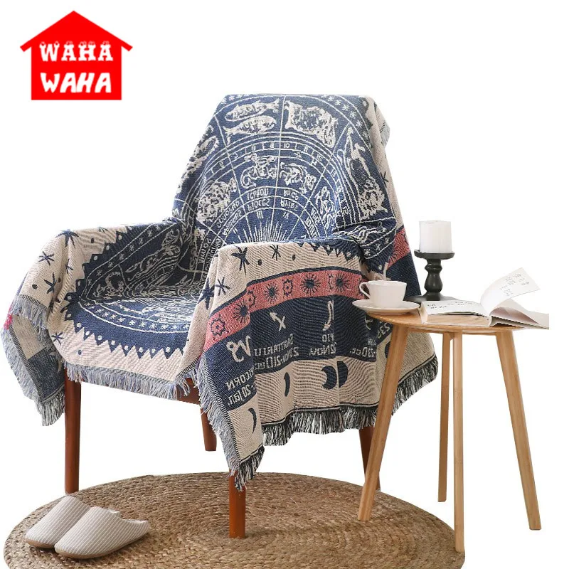 Винтажный настенный гобелен с созвездием Белый Настенный Гобелен из ткани