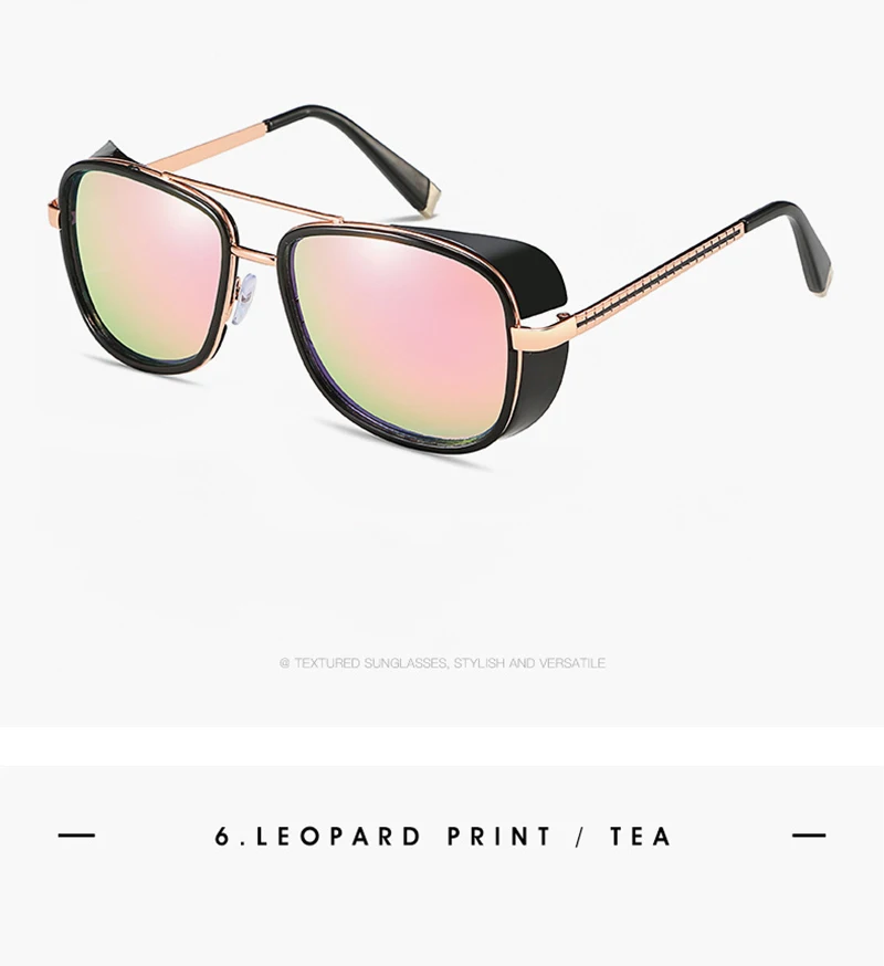 Psacss Vintage PUNK Sunglasses Men Women Tony Stark Iron Man Fashion High Quality Sun Glasses For Driving Outdoor Gafas de sol