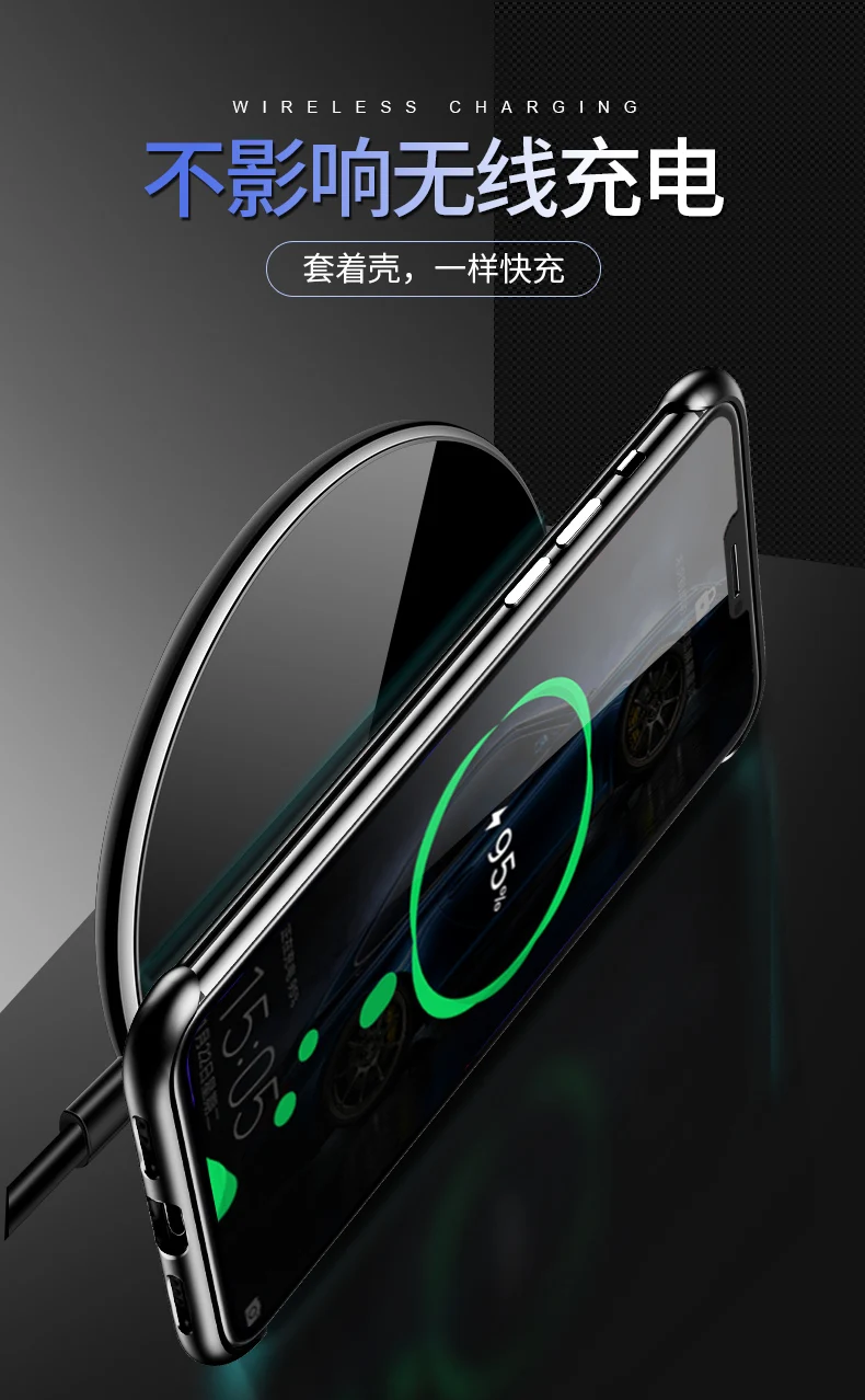 Тонкий Бескаркасный металлический чехол для телефона iphone 11, чехол из закаленного стекла для iphone 11 Pro Max, металлический бампер