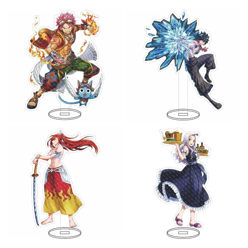 

FAIRY TAIL Anime Figure Etherious Natsu Dragneel Acrylic Stands Gray Fullbuster Character Model Plate Desk Decor Standing Sign