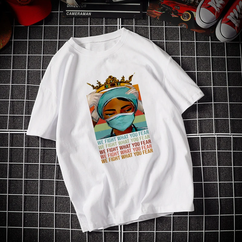 

Nurse Queen Summer female T-shirt The ones who saved the world printing female T-shirt fashion T-shirt short sleeve female