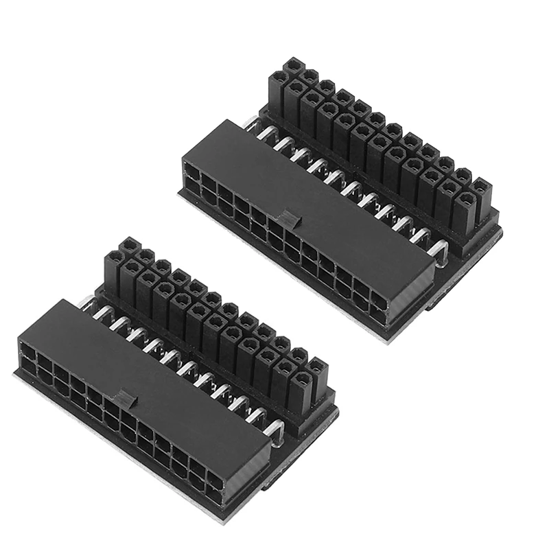 2 шт. блок питания ATX 24Pin 90 градусов 24 Pin к Мощность штепсельная вилка адаптер для