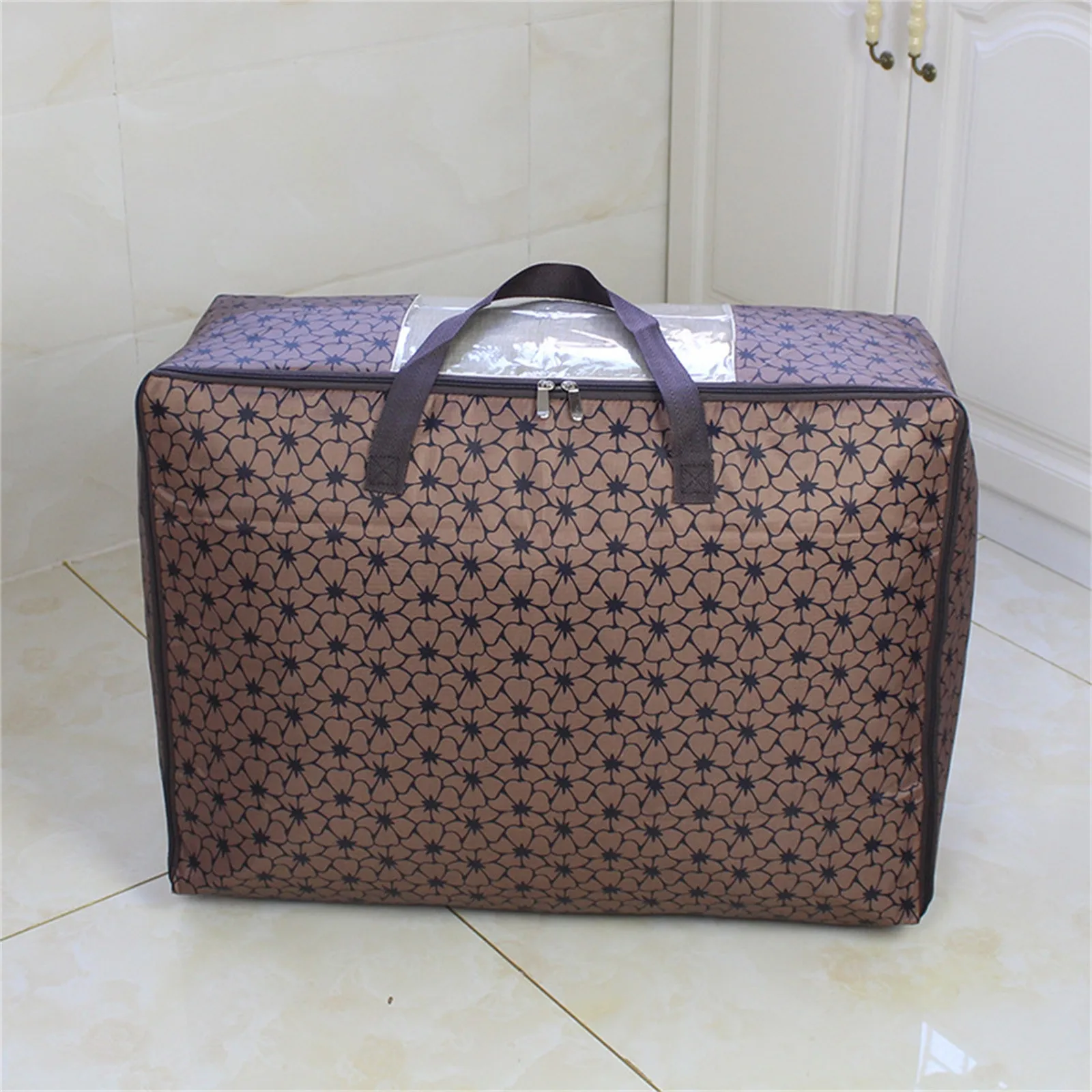 

Foldable Quilt Storage Bag Slim Underbed Gift Organizer Water Proof Pvc Fabric Wrapping Paper Storage Bag Home Closet Clothing