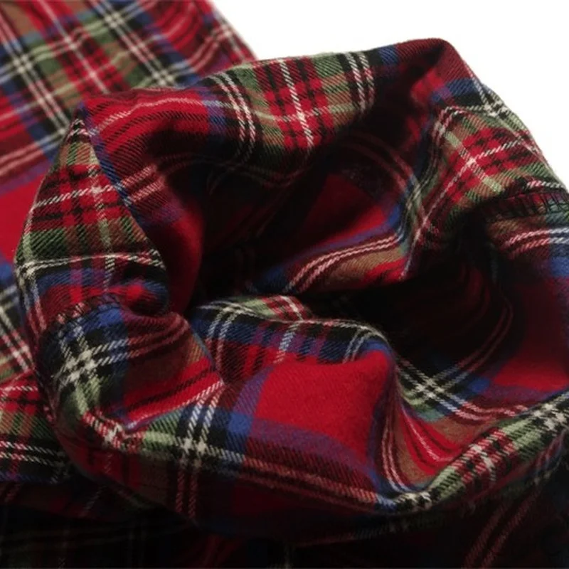 Men's pajamas Spring and Autumn trousers Cotton brushed plaid lounge wear sleep bottoms sleepwear pants