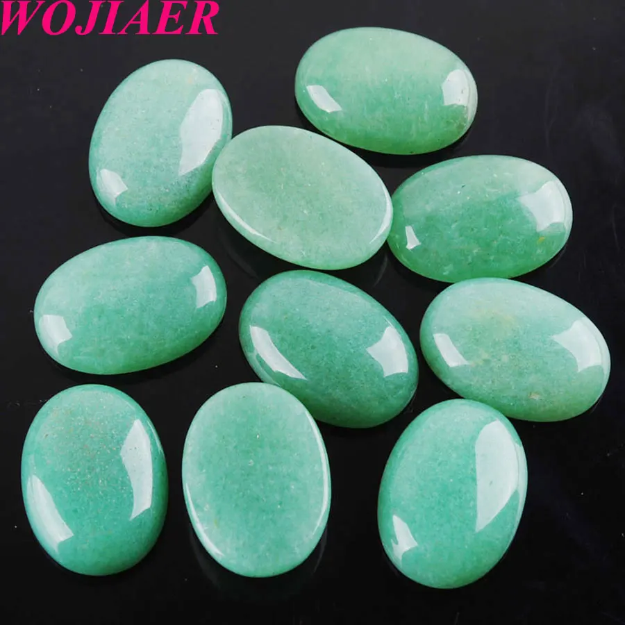 

WOJIAER Natural Gem Stones Oval Cabochon CAB No Drill Hole 18x25x7mm Jewelry Making 10PCS PBU805